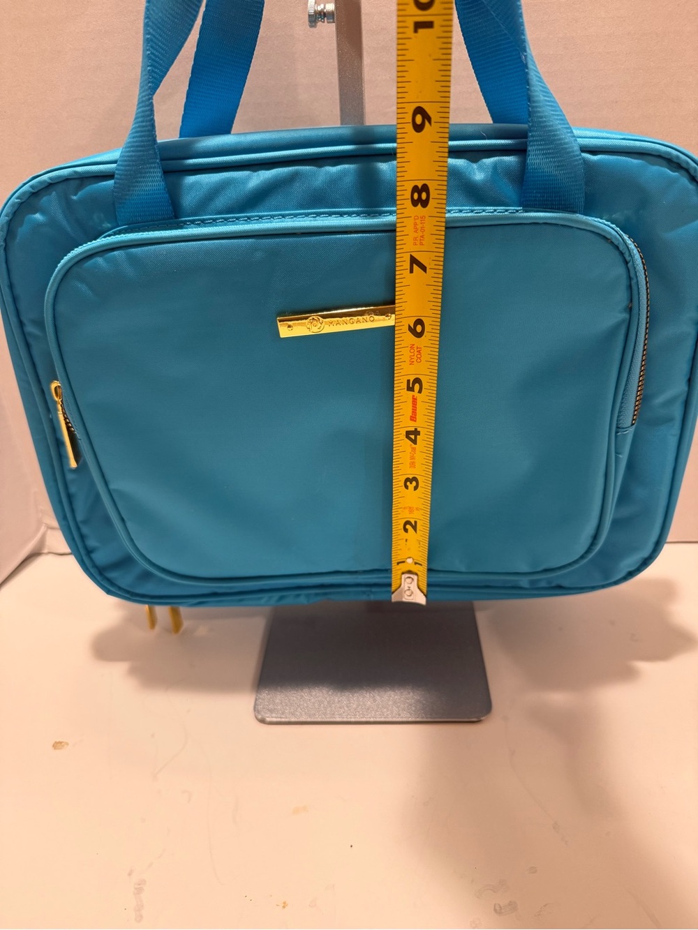 New!! Joy Mangano Turquoise Nylon Cosmetic Case with Gold Hardware - Picture 16 of 16